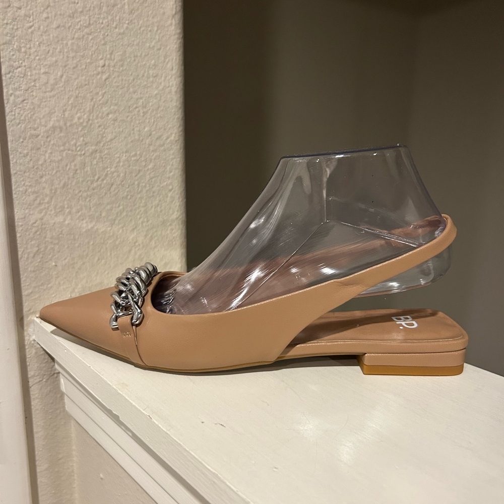 BP. Camille Pointed Toe Slingback Flat, Tan Mocha, Sandal Women’s 8 - Picture 6 of 10